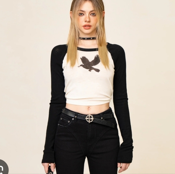 SMFK Tops - SMFK Couture H..lorenzo Wildworld Panda Wool Baseball Top Xs/S